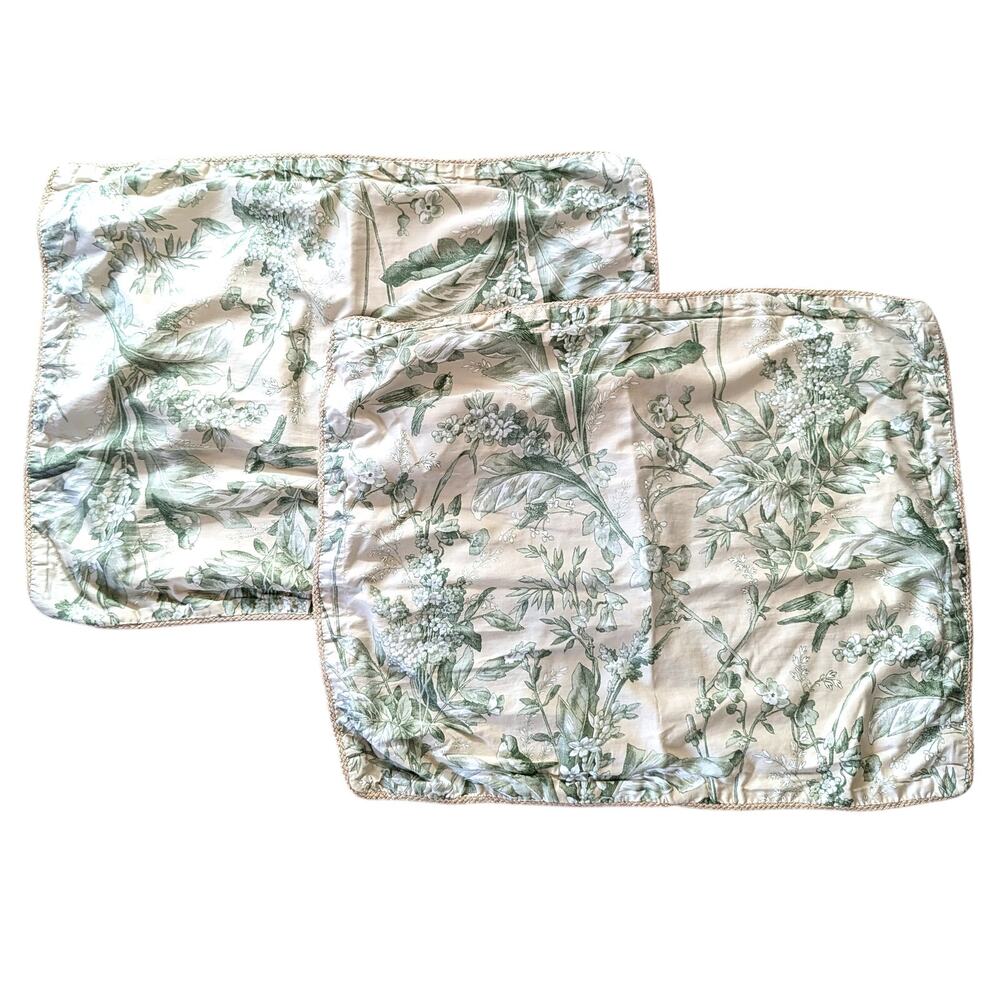 Ralph Lauren Standard Cotton Print Nature Birds TWIN FULL Pillowcases SET 2
